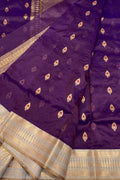 Purple Handloom Chanderi Pure Silk Saree