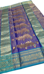 Purple Handloom Chanderi Tissue Katan Silk Saree — Zari Weave, Festive