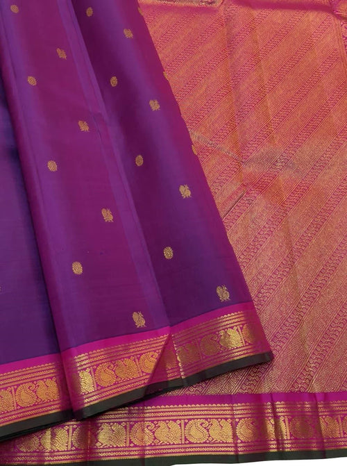 Purple Handloom Kanjeevaram Pure Silk Saree