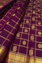 Purple Handloom Kanjeevaram Pure Silk Saree — Handwoven, Festive & Bridal