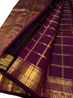 Purple Handloom Kanjeevaram Pure Silk Saree — Handwoven, Festive & Bridal