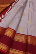 Purple Kanjeevaram Pure Silk Saree Handloom Woven Wedding