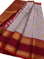 Purple Kanjeevaram Pure Silk Saree Handloom Woven Wedding