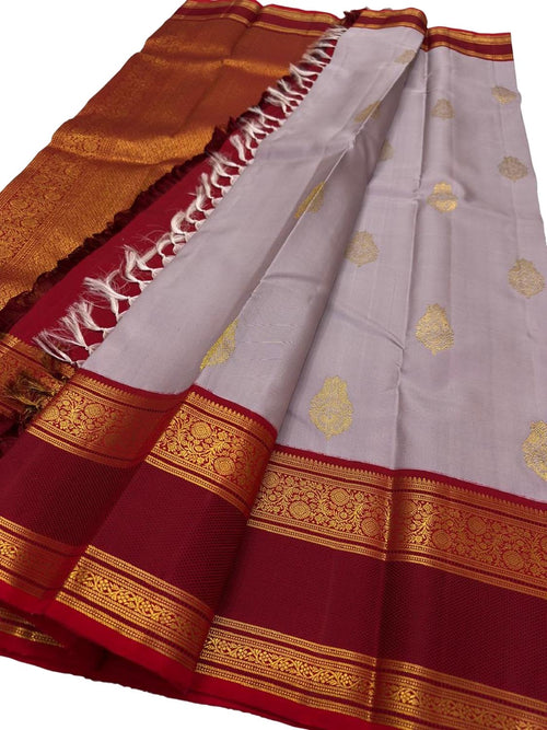 Purple Kanjeevaram Pure Silk Saree Handloom Woven Wedding