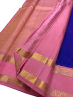 Blue Kanjeevaram Pure Silk Saree Handloom Weave Festive