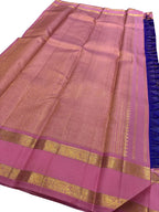 Blue Kanjeevaram Pure Silk Saree Handloom Weave Festive