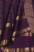 Purple Kanjeevaram Pure Silk Saree — Temple Border Zari, Festive