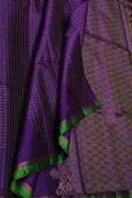 Purple Handloom Kanjeevaram Pure Silk Saree — Mango Butta Zari, Reception