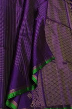 Purple Handloom Kanjeevaram Pure Silk Saree — Mango Butta Zari, Reception