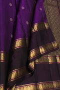 Purple Handloom Kanjeevaram Pure Silk Saree — Chakram Disc Zari, Festive