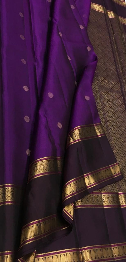 Purple Handloom Kanjeevaram Pure Silk Saree
