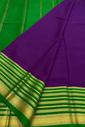 Purple Mysore Pure Crepe Silk Saree Handloom Weave Festive