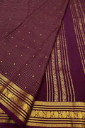 Purple Handloom Mysore Pure Crepe Silk Saree