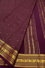 Purple Handloom Mysore Pure Crepe Silk Saree