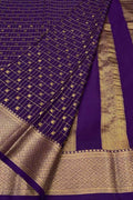 Purple Handloom Mysore Pure Crepe Silk Saree
