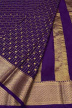 Purple Handloom Mysore Pure Crepe Silk Saree