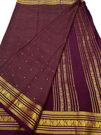 Purple Handloom Mysore Pure Crepe Silk Saree