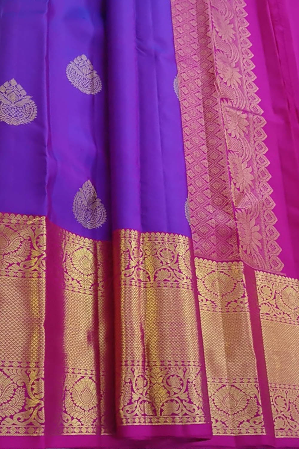 Purple Handloom Pure Silk Kanjeevaram Saree
