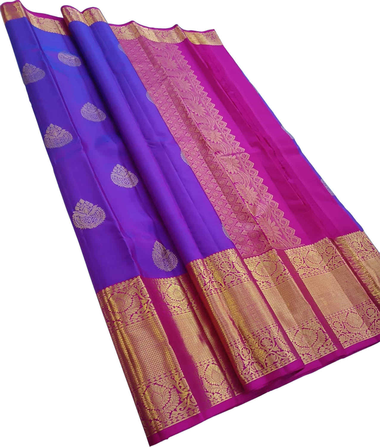 Purple Handloom Pure Silk Kanjeevaram Saree
