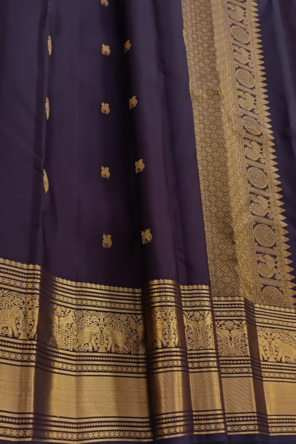 Purple Handloom Pure Silk Kanjeevaram Saree