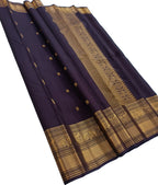 Purple Handloom Pure Silk Kanjeevaram Saree