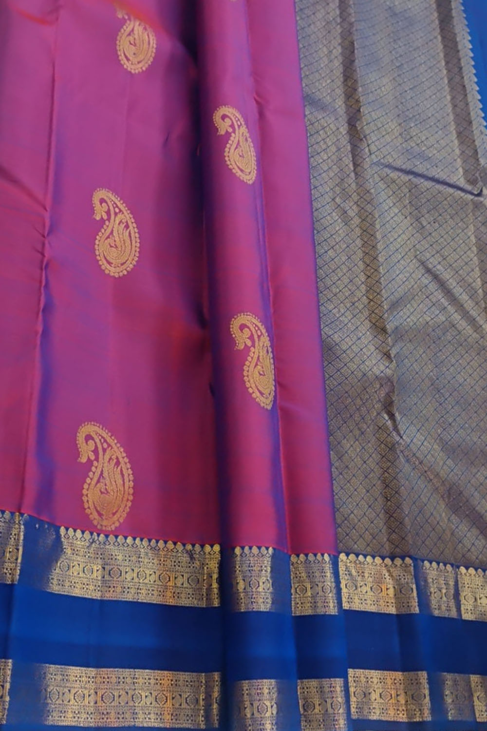Purple Handloom Pure Silk Kanjeevaram Saree