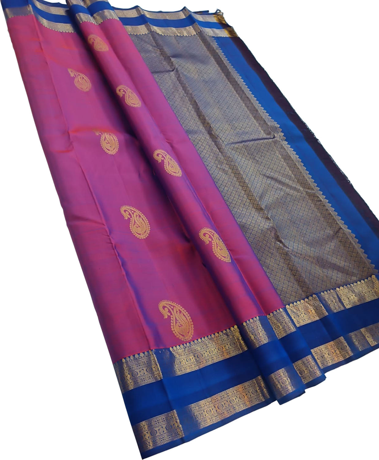 Purple Handloom Pure Silk Kanjeevaram Saree