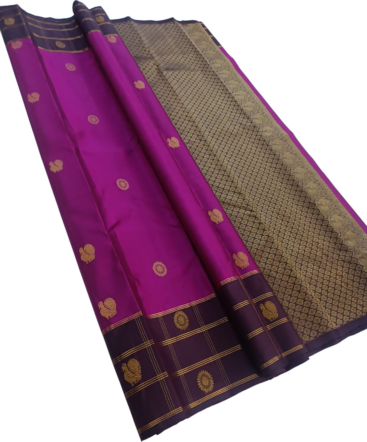 Purple Handloom Pure Silk Kanjeevaram Saree