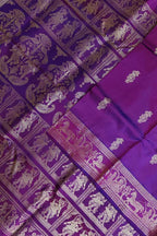 Purple Swarnachari Silk Saree — Handloom Pure Silk, Festive & Wedding