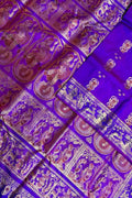 Purple Swarnachari Pure Silk Saree Handloom Woven Festive