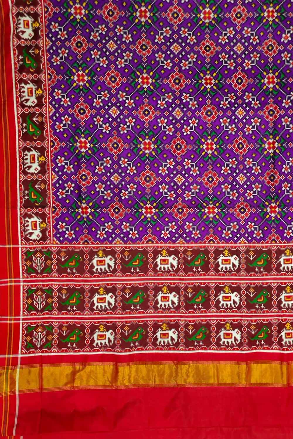 Purple Pure Double Ikkat Patan Patola Saree