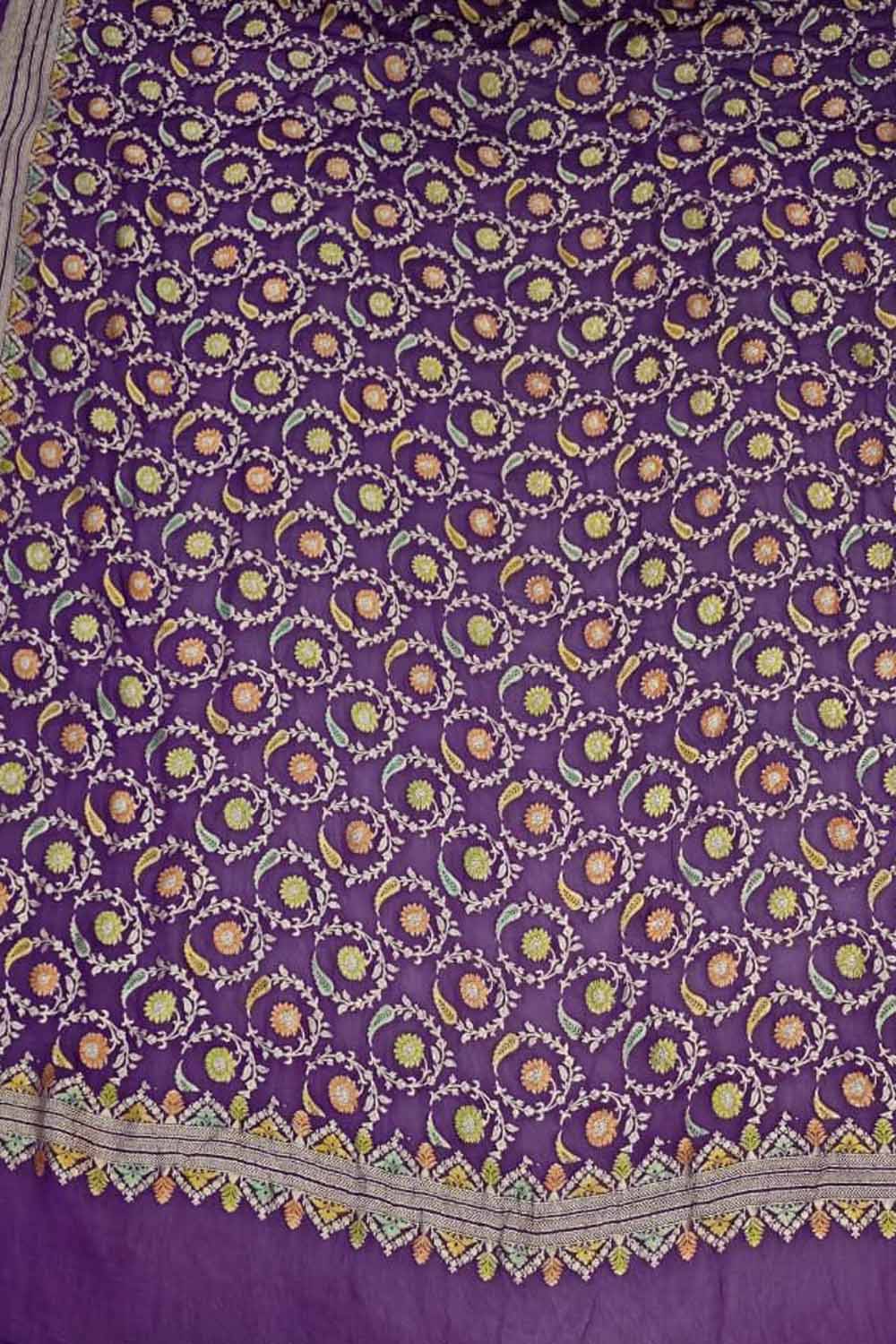 Purple Pure Georgette Banarasi Brush Dye Dupatta PD1B1AL426090403