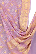 Purple Pure Georgette Bandhani Rai Bandhej Dupatta