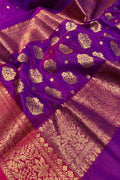 Purple Pure Katan Chanderi Handloom Silk Saree