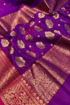 Purple Pure Katan Chanderi Handloom Silk Saree