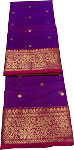 Purple Pure Katan Chanderi Handloom Silk Saree