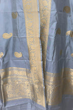 Purple Pure Katan Silk Banarasi Handloom Booti Design Handloom Dupatta