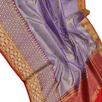 Purple Banarasi Kora Tissue Silk Saree — Meenakari Skirt Border, Festive Elegance