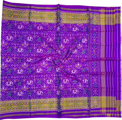 Purple Pure Silk Handloom Patola Ikat Dupatta