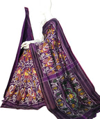 Purple Pure Silk Pochampalli Ikat Handloom Saree