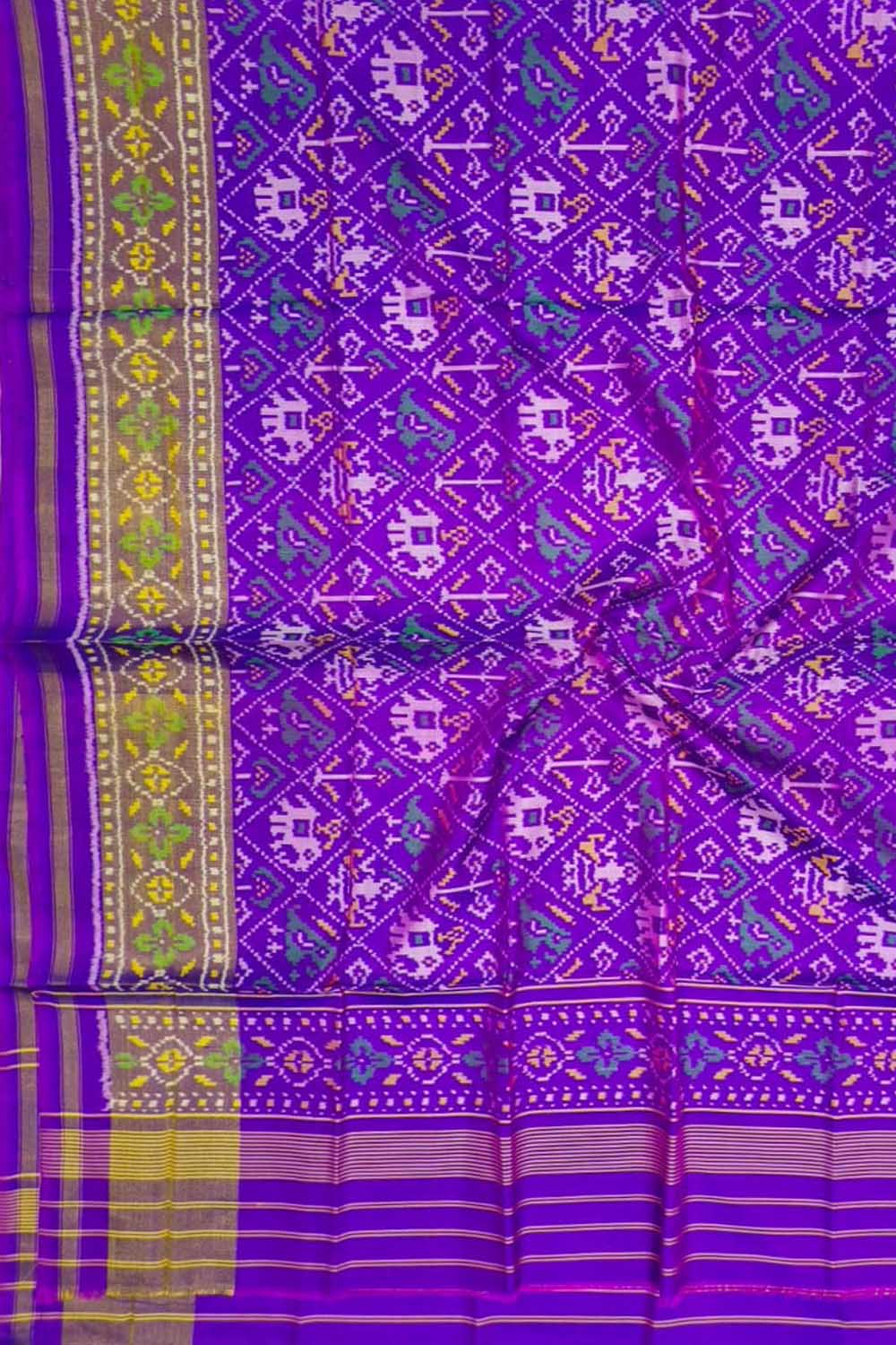 Purple Pure Single Ikat Patan Patola Handloom Dupatta
