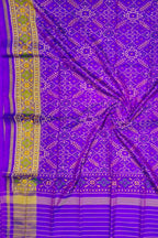Purple Pure Single Ikat Patan Patola Handloom Dupatta