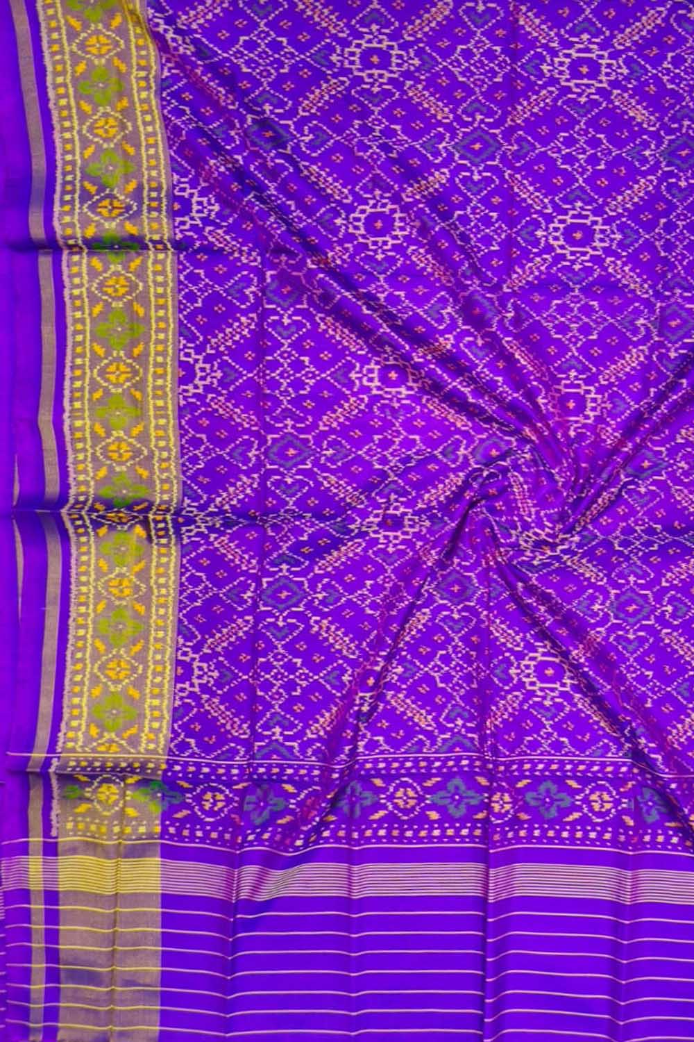 Purple Pure Single Ikat Patan Patola Handloom Dupatta