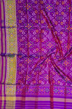 Purple Pure Single Ikat Patan Patola Handloom Dupatta