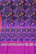 Purple Patan Patola Single Ikat Pure Silk Saree Handloom Festive
