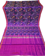 Purple Patan Patola Single Ikat Pure Silk Saree Handloom Festive