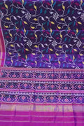 Purple Patan Patola Single Ikat Pure Silk Saree Handloom Wedding