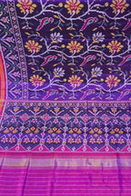 Purple Patan Patola Single Ikat Pure Silk Saree Handloom Special