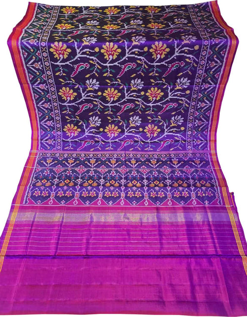 Purple Patan Patola Single Ikat Pure Silk Saree Handloom Special