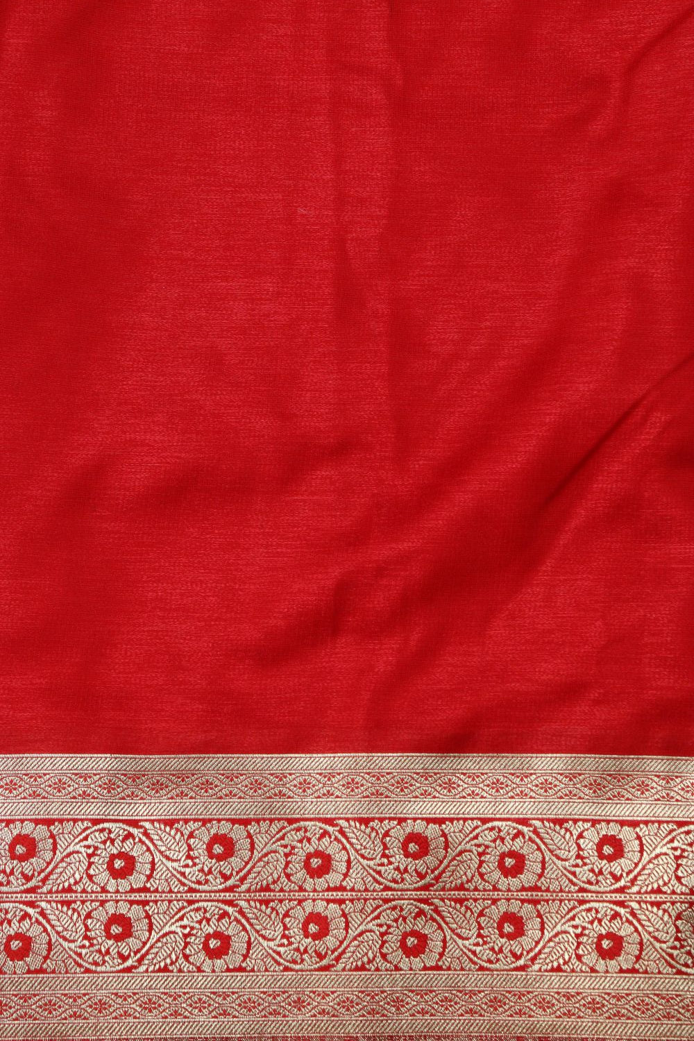 Red satin Silk Banarasi Suit with Paithani Silk Dupatta - Luxurion World
